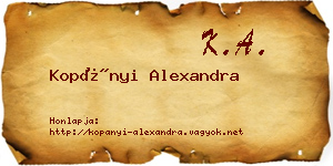 Kopányi Alexandra névjegykártya