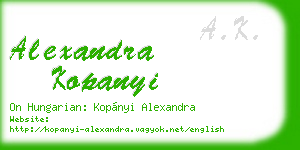 alexandra kopanyi business card